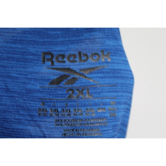 Reebok Men Blue Tee Shirt Active Running Casual Size 2XL - Picture 2 of 8